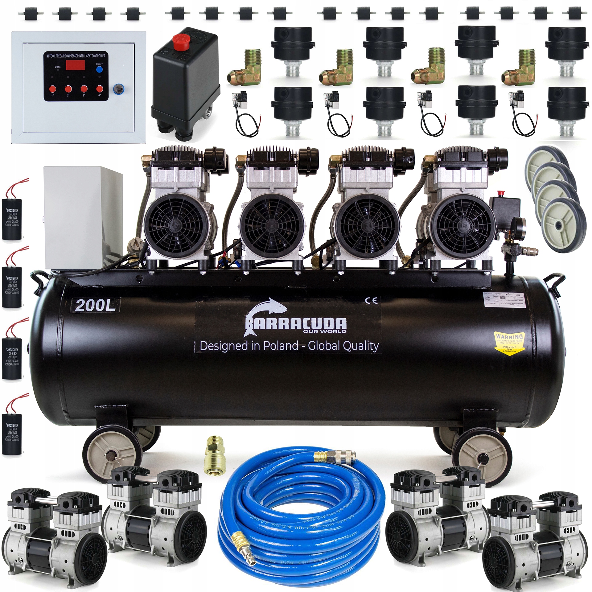 Kompresor bezolejový Barracuda SLGS-200L 200 l 8 bar